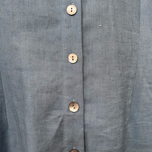 NWT Vintage Linen Norm Thompson Full Button Down Short Sleeve Dress. Collar. 2X - Picture 3 of 16